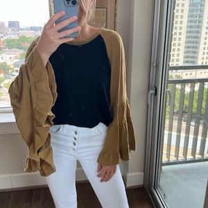 Free People Long Sleeve Baseball Tee